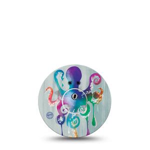 ExpressionMed Octopus Tattoo Freestyle Libre 3 and Libre 3 Plus Tape, Single Tape and Single Sticker Multicolored Octopus Themed, Adhesive Tape Continuous Glucose Monitor Design