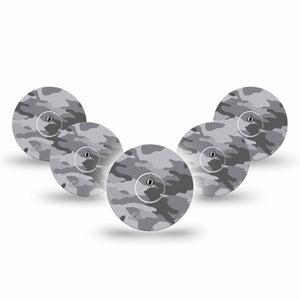 ExpressionMed Gray Camo Libre 3 Tapes, Abbott Lingo 5-Pack with center stickers
