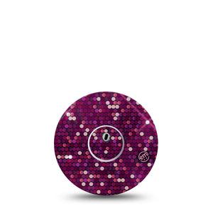 ExpressionMed Pink Sequins Freestyle Libre 3 and Libre 3 Plus Tape, Single Tape and Single Sticker Shiny Pink Themed, Adhesive Tape Continuous Glucose Monitor Design