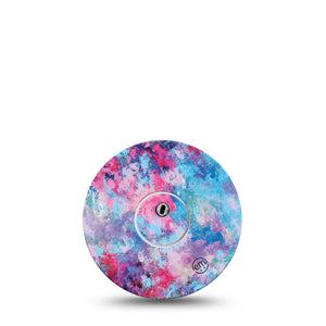 ExpressionMed Ascendant, the Rise Freestyle Libre 3 and Libre 3 Plus Tape, 5-Pack Tape Purple Pink Blue Artsy Paint Blend, Adhesive Tape Continuous Glucose Monitor Design