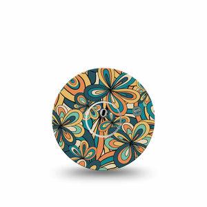 ExpressionMed 70's Vintage Freestyle Libre 3 and Libre 3 Plus Tape, Single Tape and Single Sticker Retro Pattern, Adhesive Tape Continuous Glucose Monitor Design