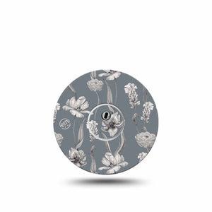 ExpressionMed Muted Petals Freestyle Libre 3 and Libre 3 Plus Tape, Single Tape and Single Sticker Muted Tone Flowers Floral Themed, Adhesive Tape Continuous Glucose Monitor Design