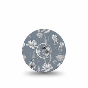 ExpressionMed Muted Petals Freestyle Libre 3 and Libre 3 Plus Tape, Single Tape and Single Sticker Muted Tone Flowers Floral Themed, Adhesive Tape Continuous Glucose Monitor Design