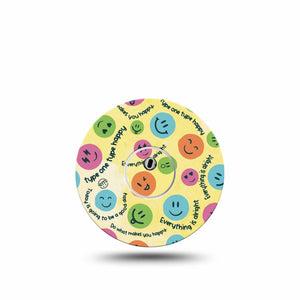 ExpressionMed Smileys Freestyle Libre 3 and Libre 3 Plus Tape, Single Tape and Single Sticker Happy Emojis Themed, Adhesive Tape Continuous Glucose Monitor Design