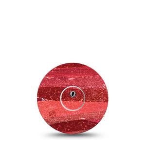 ExpressionMed Brushed Glitter Freestyle Libre 3 and Libre 3 Plus Tape, Single Tape and Single Sticker Red Glitter Themed, Adhesive Tape Continuous Glucose Monitor Design