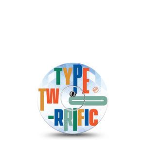 ExpressionMed Type Two-rrific Freestyle Libre 3 and Libre 3 Plus Tape, Single Tape and Single Sticker Colored Awareness Themed, Adhesive Tape Continuous Glucose Monitor Design