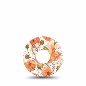 ExpressionMed Peachy Blooms Freestyle Libre 3 and Libre 3 Plus Tape, Single Tape Single, Orange Peach Inspired, Adhesive Tape Continuous Glucose Monitor Design