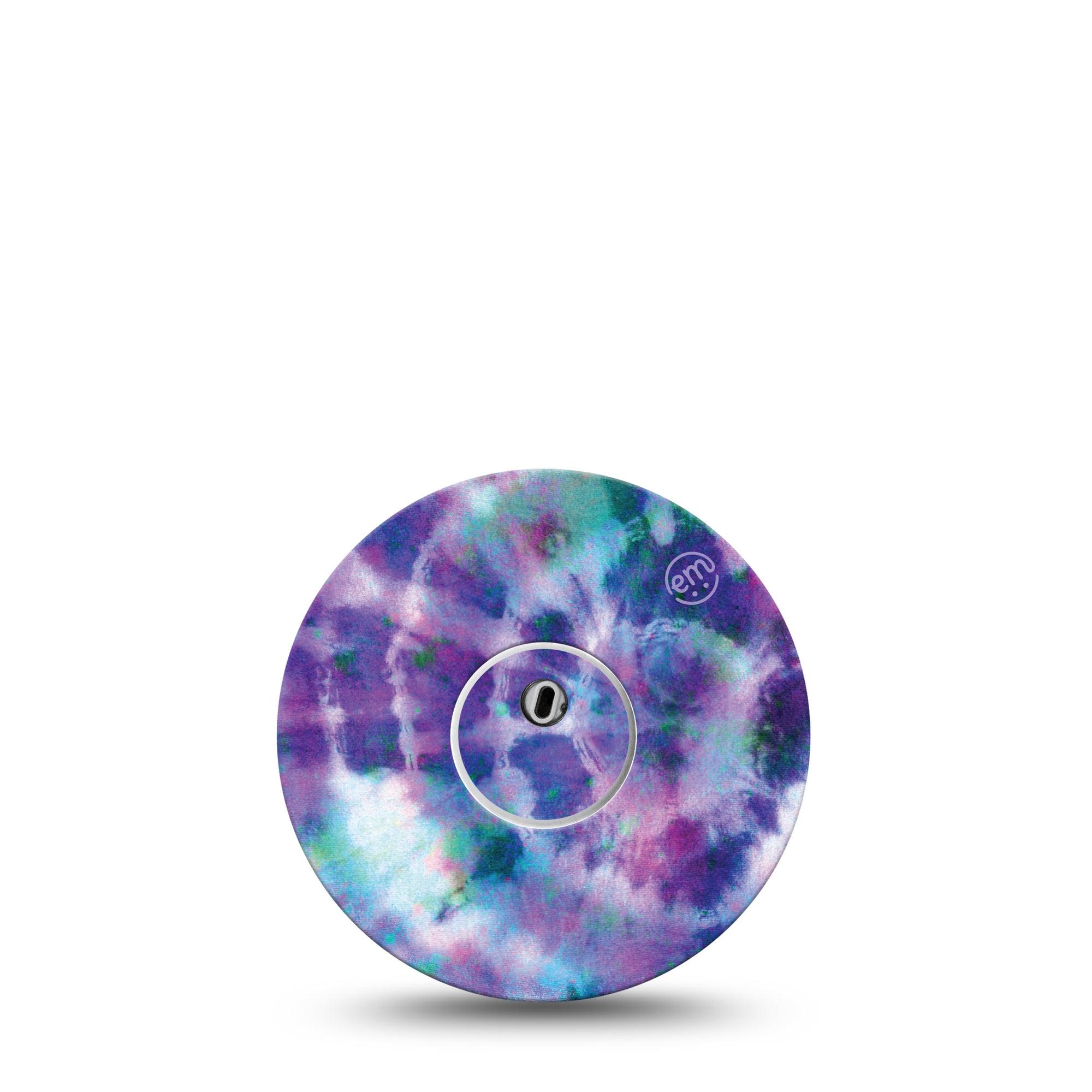 ExpressionMed Purple Tie Dye Freestyle Libre 3 and Libre 3 Plus Tape, Single Tape and Single Sticker Multicolored Tie Dye Inspired, Adhesive Tape Continuous Glucose Monitor Design