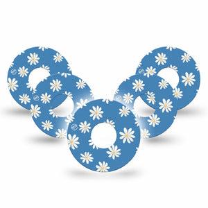 ExpressionMed Painted Daisies Freestyle Libre 3 and Libre 3 Plus Tape, 5-Pack Tape Dainty Daisy Themed, Adhesive Tape Continuous Glucose Monitor Design