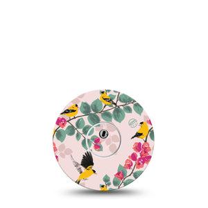 ExpressionMed Yellow Finch Freestyle Libre 3 and Libre 3 Plus Tape, Single Tape and Single Sticker Birds Chirping Inspired, Adhesive Tape Continuous Glucose Monitor Design