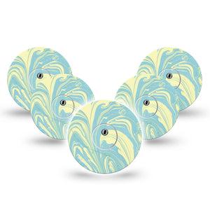 ExpressionMed Mixed Playdough Freestyle Libre 3 and Libre 3 Plus Tape, 5-Pack Tape and 5-Pack Sticker Mixing Colors Inspired, Adhesive Tape Continuous Glucose Monitor Design