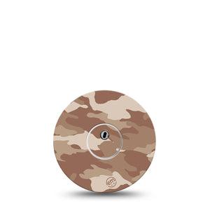 ExpressionMed Libre 3 Transmitter Sticker Brown Army Camouflage Themed Design, Tape and Sticker