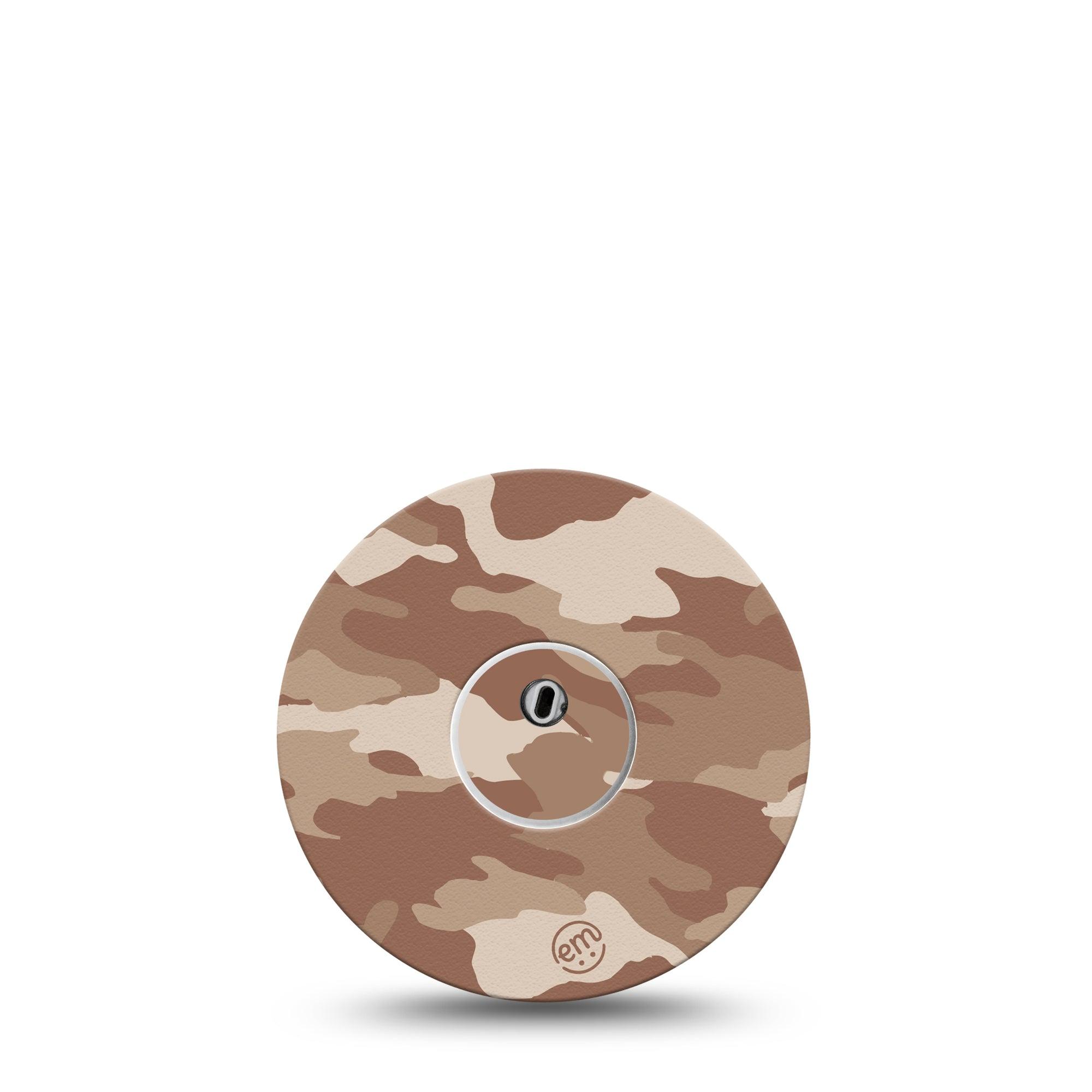 ExpressionMed Desert Camo Freestyle Libre 3 and Libre 3 Plus Tape, Single Tape and Single Sticker Desert Brown Camouflage, Adhesive Tape Continuous Glucose Monitor Design