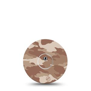 ExpressionMed Desert Camo Freestyle Libre 3 and Libre 3 Plus Tape, Single Tape and Single Sticker Desert Brown Camouflage, Adhesive Tape Continuous Glucose Monitor Design