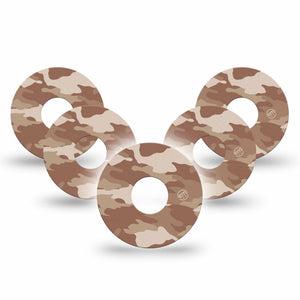 ExpressionMed Desert Camo Freestyle Libre 3 and Libre 3 Plus Tape, 5-Pack Tape Desert Brown Camouflage, Adhesive Tape Continuous Glucose Monitor Design