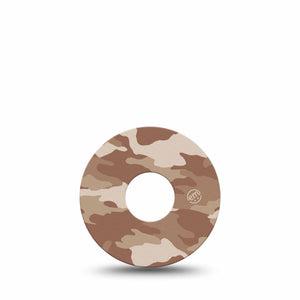 ExpressionMed Desert Camo Freestyle Libre 3 and Libre 3 Plus Tape, Single Tape Desert Brown Camouflage, Adhesive Tape Continuous Glucose Monitor Design