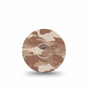 ExpressionMed Desert Camo Freestyle Libre 3 and Libre 3 Plus Tape, Single Tape and Single Sticker Desert Brown Camouflage, Adhesive Tape Continuous Glucose Monitor Design