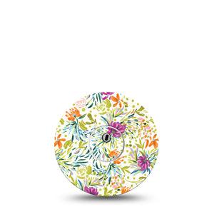 ExpressionMed Summer Greenery Freestyle Libre 3 and Libre 3 Plus Tape, Single Tape and Single Sticker Summer Blooms Inspired, Adhesive Tape Continuous Glucose Monitor Design