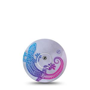 ExpressionMed Ombre Gecko Freestyle Libre 3 and Libre 3 Plus Tape, Single Tape and Single Sticker Tribal Gecko Inspired, Adhesive Tape Continuous Glucose Monitor Design