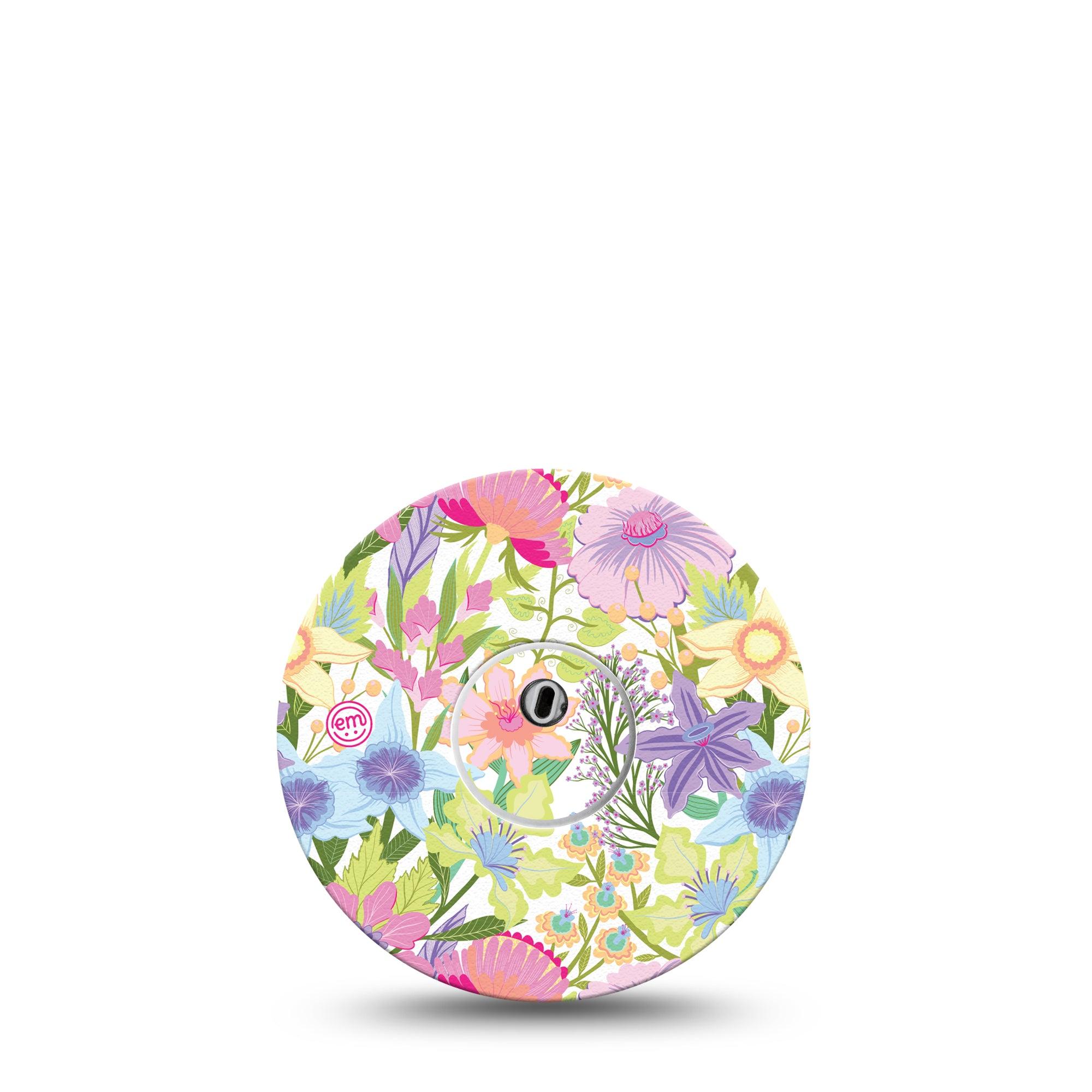 ExpressionMed Fantasy Florals Freestyle Libre 3 and Libre 3 Plus Tape, Single Tape and Single Sticker Pastel Flower Garden Inspired, Adhesive Tape Continuous Glucose Monitor Design