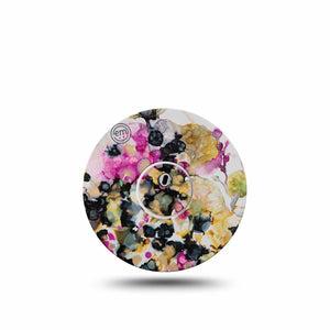 ExpressionMed Wild Blossoms Freestyle Libre 3 and Libre 3 Plus Tape, Single Tape and Single Sticker Dark Floral Themed, Adhesive Tape Continuous Glucose Monitor Design