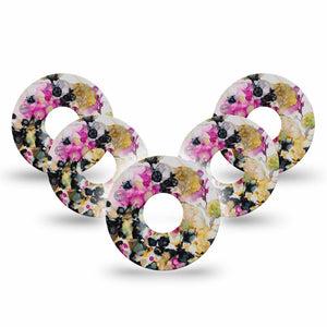 ExpressionMed Wild Blossoms Freestyle Libre 3 and Libre 3 Plus Tape, 5-Pack Tape Floral Splash Inspired, Adhesive Tape Continuous Glucose Monitor Design