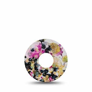 ExpressionMed Wild Blossoms Freestyle Libre 3 and Libre 3 Plus Tape, Single Tape Dark Floral Themed, Adhesive Tape Continuous Glucose Monitor Design