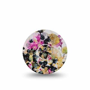 ExpressionMed Wild Blossoms Freestyle Libre 3 and Libre 3 Plus Tape, Single Tape and Single Sticker Dark Floral Themed, Adhesive Tape Continuous Glucose Monitor Design