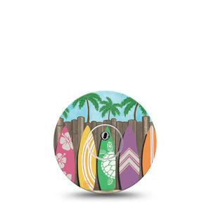 ExpressionMed Surfs Up Freestyle Libre 3 and Libre 3 Plus Tape, Single Tape and Single Sticker Beach Time Themed, Adhesive Tape Continuous Glucose Monitor Design