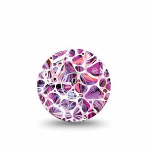 ExpressionMed Purple Pebbles Freestyle Libre 3 and Libre 3 Plus Tape, Single Tape and Single Sticker Pretty Stones Inspired, Adhesive Tape Continuous Glucose Monitor Design