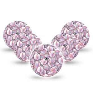 ExpressionMed Baseball Bucket Freestyle Libre 3 and Libre 3 Plus Tape, 5-Pack Tape and 5-Pack Sticker Fastball Inspired, Adhesive Tape Continuous Glucose Monitor Design