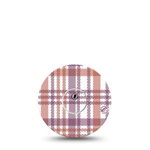 ExpressionMed Auburn Plaid Freestyle Libre 3 and Libre 3 Plus Tape, Single Tape and Single Sticker Auburn Purple Plaid, Adhesive Tape Continuous Glucose Monitor Design