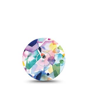 ExpressionMed Kaleidoscope Freestyle Libre 3 and Libre 3 Plus Tape, Single Tape and Single Sticker Kaleidoscopic Shards Inspired, Adhesive Tape Continuous Glucose Monitor Design