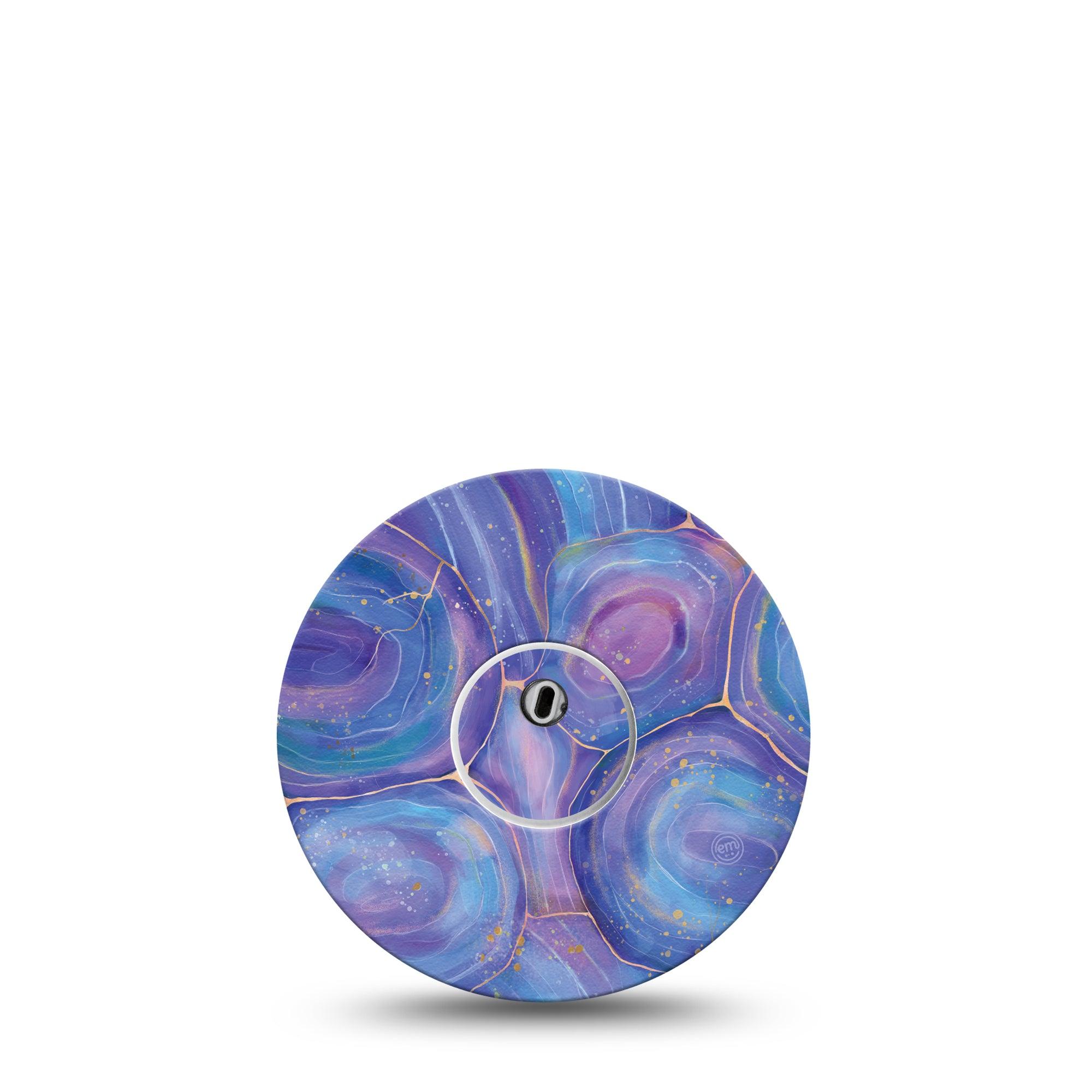 ExpressionMed Purple Agate Freestyle Libre 3 and Libre 3 Plus Tape, Single Tape and Single Sticker Layers of Purple Crystal Inspired, Adhesive Tape Continuous Glucose Monitor Design