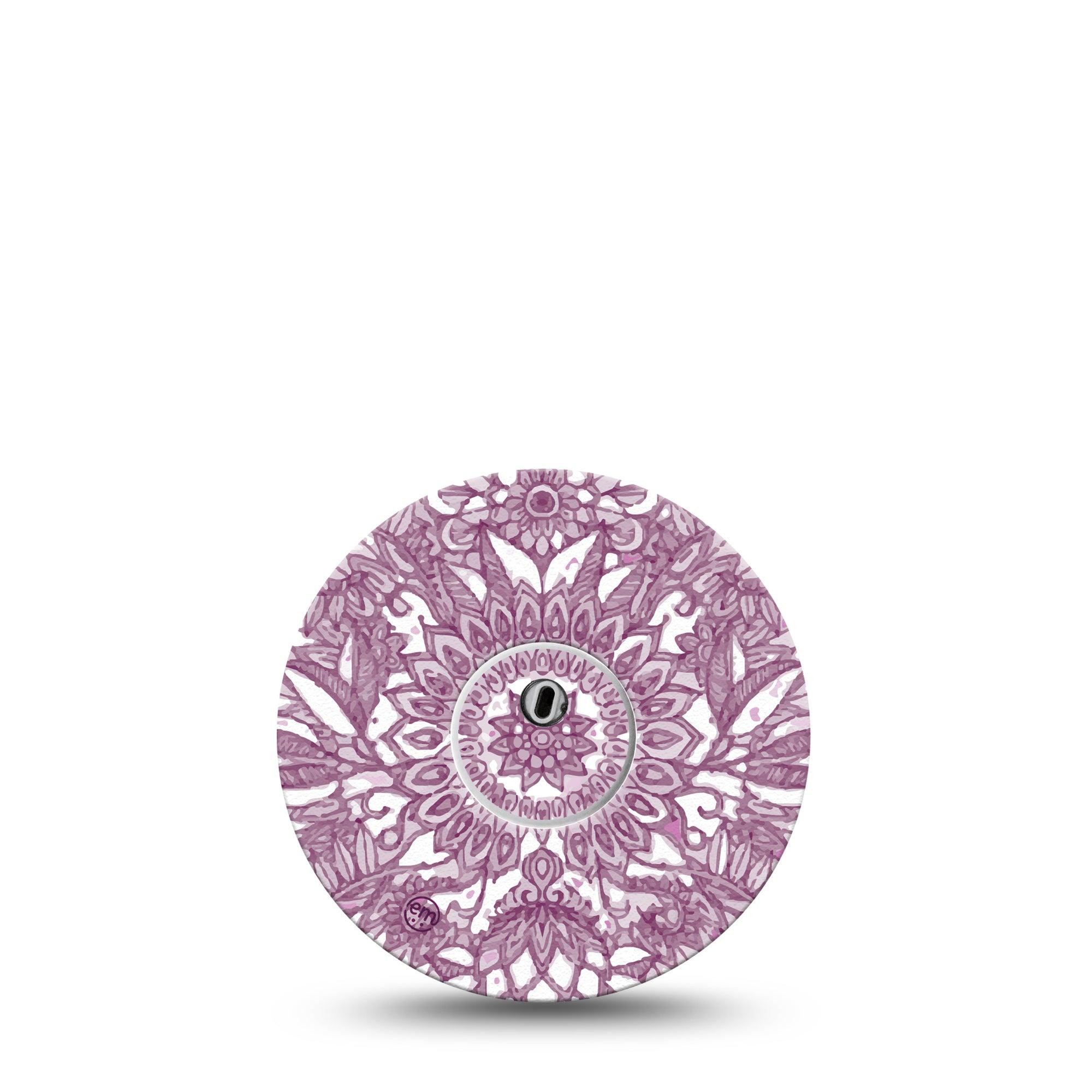 ExpressionMed Libre 3 Transmitter Sticker Ornamental Purple Art Themed Design, Tape and Sticker