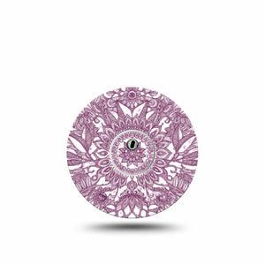 ExpressionMed Burgundy Floral Freestyle Libre 3 and Libre 3 Plus Tape, Single Tape and Single Sticker Ornamental Burgundy Floral, Adhesive Tape Continuous Glucose Monitor Design