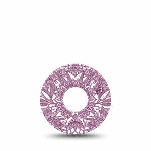 ExpressionMed Burgundy Floral Freestyle Libre 3 and Libre 3 Plus Tape, Single Tape Ornamental Burgundy Floral, Adhesive Tape Continuous Glucose Monitor Design