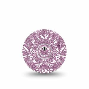 ExpressionMed Burgundy Floral Freestyle Libre 3 and Libre 3 Plus Tape, Single Tape and Single Sticker Ornamental Burgundy Floral, Adhesive Tape Continuous Glucose Monitor Design