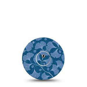 ExpressionMed Blue Gingko Freestyle Libre 3 and Libre 3 Plus Tape, Single Tape and Single Sticker Blue Fall Floral, Adhesive Tape Continuous Glucose Monitor Design
