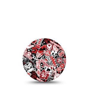 ExpressionMed Sticker Bomb Freestyle Libre 3 and Libre 3 Plus Tape, Single Tape and Single Sticker, Sticker Slaps Themed, Adhesive Tape Continuous Glucose Monitor Design