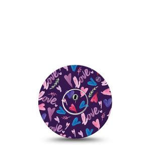 ExpressionMed Watercolor Love Freestyle Libre 3 and Libre 3 Plus Tape, Single Tape and Single Sticker Valentine's Day Theme Design, Adhesive Tape Continuous Glucose Monitor Design