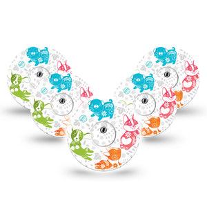ExpressionMed Gooseberry Puppies Freestyle Libre 3 and Libre 3 Plus Tape, 5-Pack Tape and 5-Pack Sticker Jolly Pyrex Puppy Themed, Adhesive Tape Continuous Glucose Monitor Design