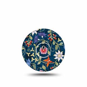 ExpressionMed Floral Folklore Freestyle Libre 3 and Libre 3 Plus Tape, Single Tape and Single Sticker Traditional Blossoms Inspired, Adhesive Tape Continuous Glucose Monitor Design