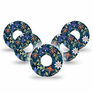 ExpressionMed Floral Folklore Freestyle Libre 3 and Libre 3 Plus Tape, 5-Pack Tape Floral Traditions Themed, Adhesive Tape Continuous Glucose Monitor Design