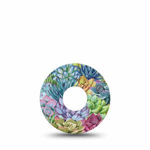 ExpressionMed Blue Succulents Freestyle Libre 3 and Libre 3 Plus Tape, Single Tape Beautiful Succulents Inspired, Adhesive Tape Continuous Glucose Monitor Design