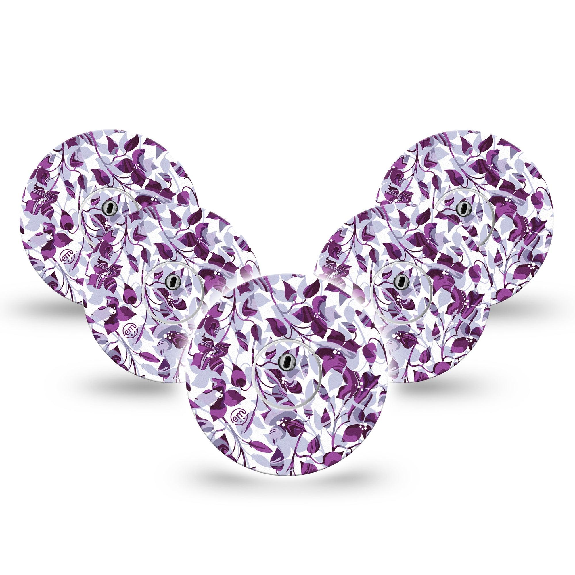 ExpressionMed Textured Petals Freestyle Libre 3 and Libre 3 Plus Tape, 5-Pack Tape and 5-Pack Sticker Petals Artwork Inspired, Adhesive Tape Continuous Glucose Monitor Design