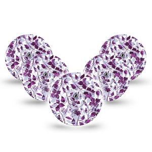 ExpressionMed Textured Petals Freestyle Libre 3 and Libre 3 Plus Tape, 5-Pack Tape and 5-Pack Sticker Petals Artwork Inspired, Adhesive Tape Continuous Glucose Monitor Design