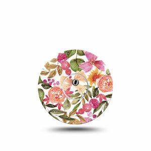 ExpressionMed Spring Bouquet Freestyle Libre 3 and Libre 3 Plus Tape, Single Tape and Single Sticker Floral Artwork Inspired, Adhesive Tape Continuous Glucose Monitor Design