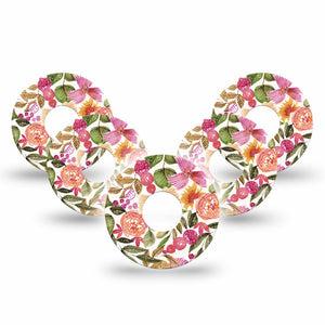 ExpressionMed Spring Bouquet Freestyle Libre 3 and Libre 3 Plus Tape, 5-Pack Tape Spring Floral Blooms Inspired, Adhesive Tape Continuous Glucose Monitor Design