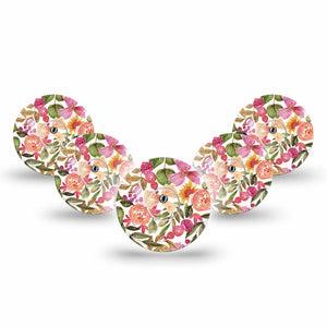 ExpressionMed Spring Bouquet Freestyle Libre 3 and Libre 3 Plus Tape, 5-Pack Tape and 5-Pack Sticker Spring Floral Blooms Inspired, Adhesive Tape Continuous Glucose Monitor Design